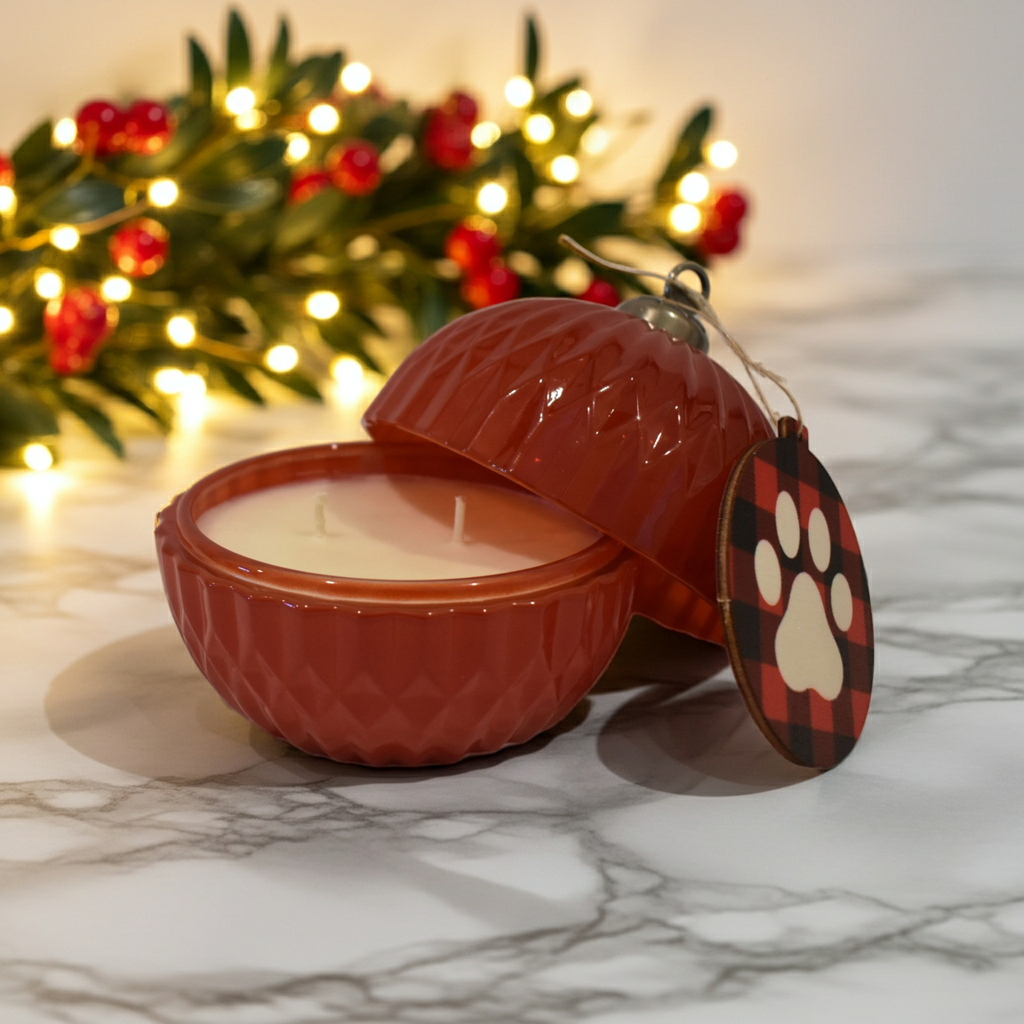 Under the Mistletoe with Bailee & Gracie Christmas Ornament Candle
