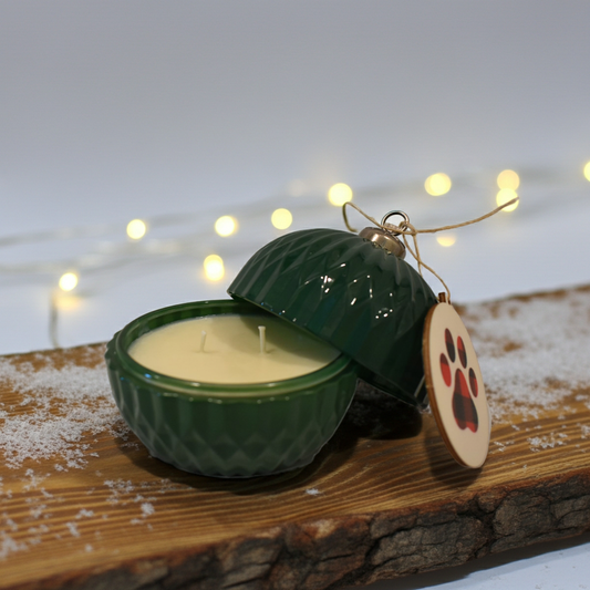 Woodland Snow Christmas Ornament Candle