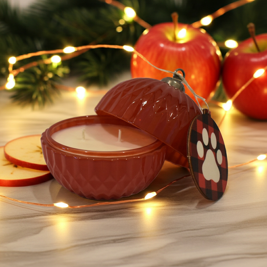 Apple Harvest Christmas Ornament Candle