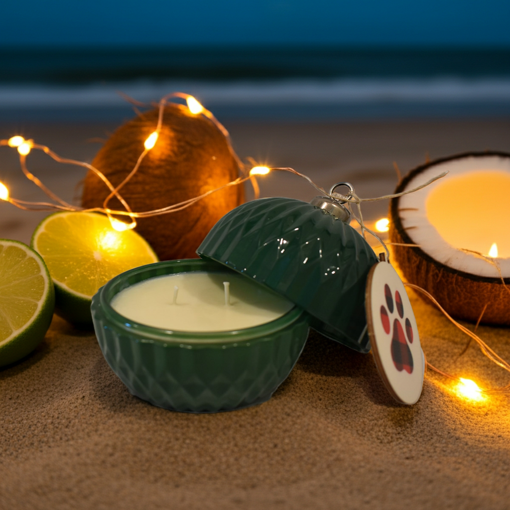 Coconut Lime Christmas Ornament Candle