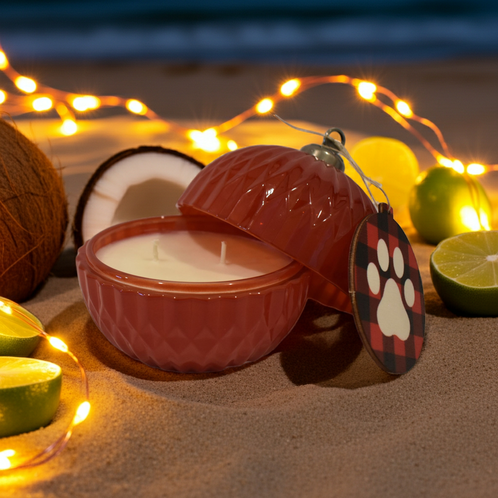Coconut Lime Christmas Ornament Candle