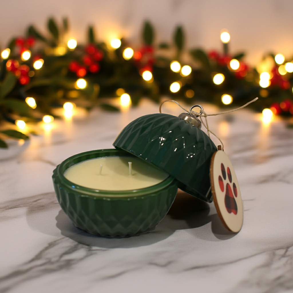 Under the Mistletoe with Bailee & Gracie Christmas Ornament Candle